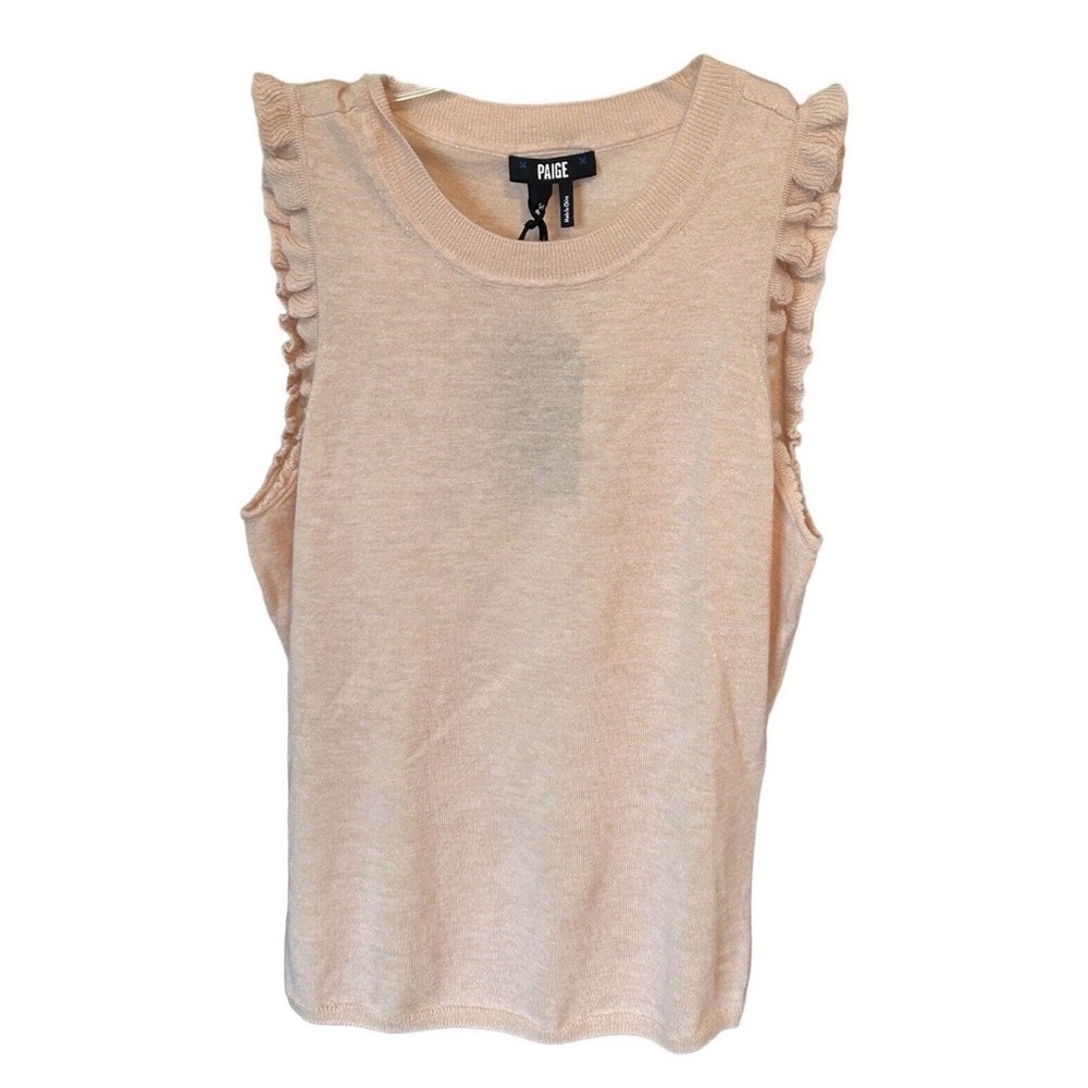 NEW PAIGE Blush Pink Ruffle-Trim Knit Tank